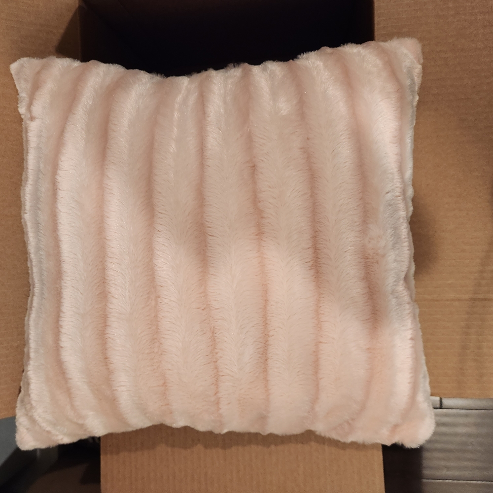 Soft Pink Faux Fur Pillow